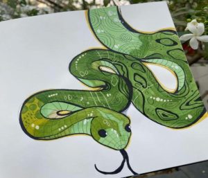 Hình vẽ con rắn đẹp, dễ thương cho bé