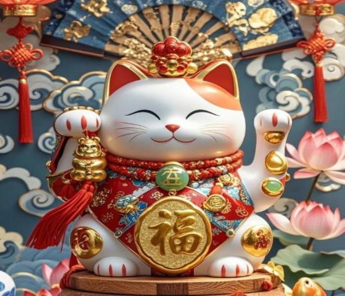 Hình Nền Mèo Thần Tài – Ảnh Mèo May Mắn 3D, 4K, Full HD Miễn Phí